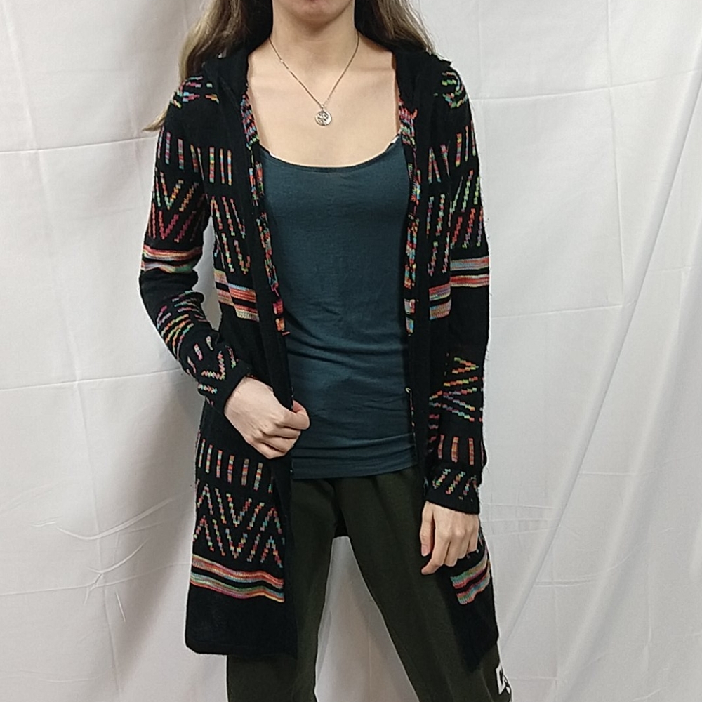 Long hooded sweatshirt